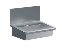 Combisteel | Rvs wasbak 1 kraan 600mm  inclusief afvoerplug en spatscherm, exclusief kraan - CMBI-7013.4600