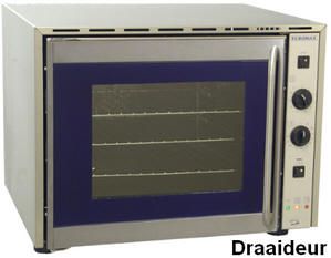 Euromax regenereer oven met bevochtiging - 230V - met draaideur naar rechts - 2 ventilatoren. 