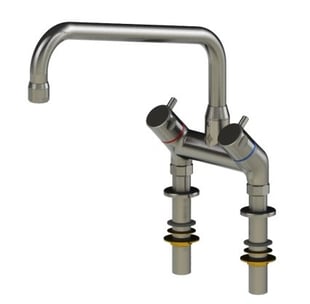 Echtermann | Brugmengzwenkkraan 3/4" 2-gats A=250mm H=265mm RVS