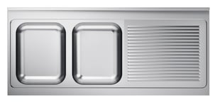 Combisteel | 700 spoeltafelblad 2 links 1600 - CMBI-7013.1160