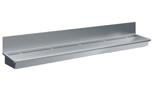 Combisteel | Rvs wasbak 5 kranen 3000mm  nclusief afvoerplug en spatscherm, exclusief kranen - CMBI-7013.4620