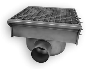 Combisteel | Rvs afvoerput 300x265 met 1 uitgang tbv sleufgoot - CMBI-7107.0020