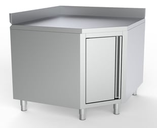 Combisteel | Werktafel hoek met deur en rand 1000/1000 voor 600mm tafels - CMBI-7333.0290
