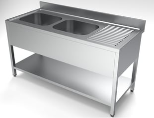 Combisteel | 700 spoeltafel bodemschap 2 links 1600 - CMBI-7333.0850