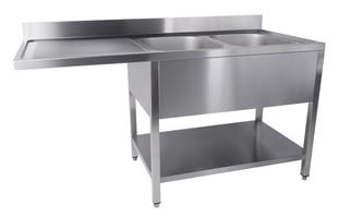 Combisteel | 700 spoeltafel bodem met uitsp. vaatwasser demontabel 2 rechts 1600 - CMBI-7333.1425
