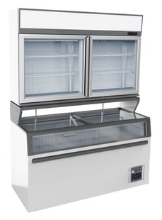Combisteel | Wandvrieskast wit 2 glasdeuren - CMBI-7455.2520