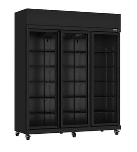 Combisteel | Koelkast 3 glasdeuren zwart irm-1180r bl - CMBI-7455.3155