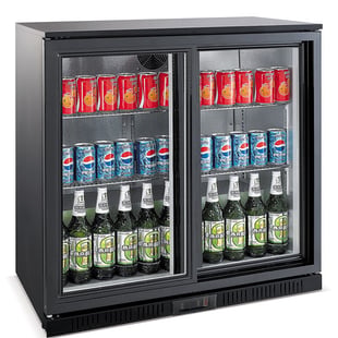 Combisteel | Barkoeler zwart 2 schuifdeuren - CMBI-7527.0020