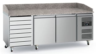 Combisteel | Pizzawerkbank 2 deurs 7 laden  met wielen - CMBI-7950.5150
