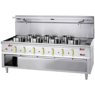 Diamond | Wok-fornuis 7 branders met watergordijn | ASIA2-C7R