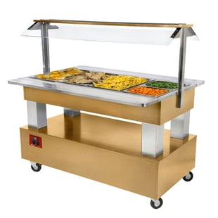 Diamond | Warm buffet, bain-marie, 4x GN 1/1-150 (Licht eiken hout) | BBM/4N-D1
