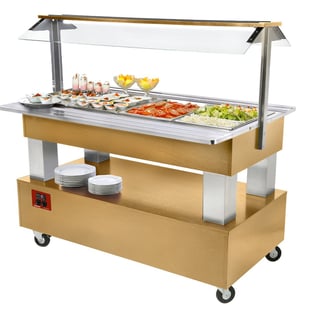 Diamond | Buffet - Salad bar, gekoeld, 4x GN 1/1-150 (Licht eiken hout) | BSB/4N-D1-R2