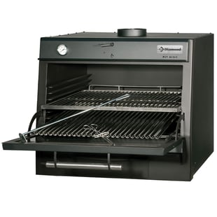 Diamond | Houtskooloven-BBQ, GN 1/1 + GN2/4 (75 Kg/h)/Zwart | CBQ-075/BK