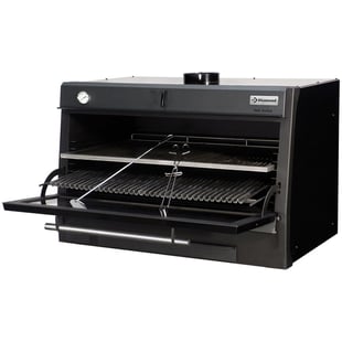 Diamond | Houtskooloven-BBQ, GN 2/1 + GN1/1 (120 Kg/h)/Zwart | CBQ-120/BK
