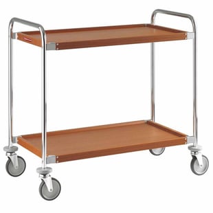 Diamond | Serveerwagen "verchroomd-notelaar", 2 niveau's | CC2/93-52-LIQ
