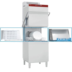 Diamond | Vaat- & pottenwasser met kap, mand 600x500 mm + damp condensor-recuperator | DCR37/6-RC