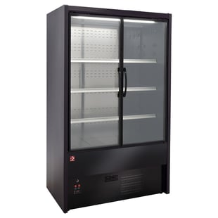 Diamond | Gekoeld wandmeubel, zwenkdeuren - ZWART | DS12/B5-P9P