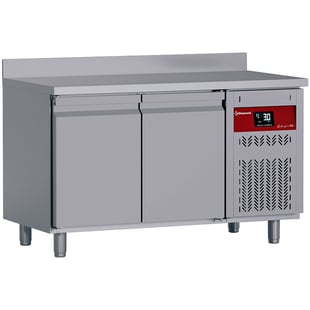 Diamond | Geventileerde koeltafel met "achterwand", 2 deuren GN 1/1, 260 liter | DT131/P9H-D