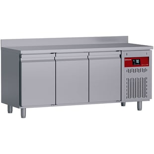 Diamond | Geventileerde koeltafel met "achterwand", 3 deuren GN 1/1, 405 liter | DT178/P9H-D