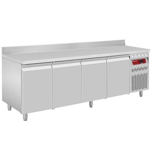 Diamond | Geventileerde koeltafel met "achterwand", 4 deuren GN 1/1, 550 liter | DT224/P9A