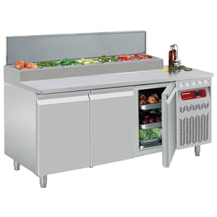 Diamond | Koeltafel geventileerd, 3 deuren GN 1/1, 405 Lit.& gekoelde structuur 7x GN1/6 | DTS-7/P9