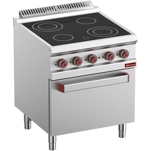 Diamond | Vitrokeramisch fornuis met 4 zones, oven GN 2/1 met elektrische grill | E7/4VCF7-N