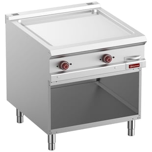 Diamond | Elektrische verchroomde vlakke bakplaat module 1/1, op open kast | E9/PLCA8-N