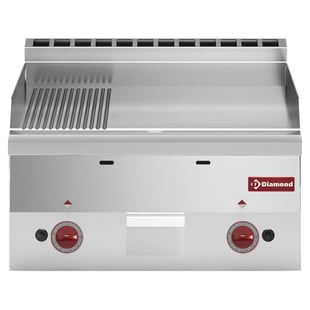 Diamond | Bakplaat gas, 2/3 glad en 1/3 gegroefd -Top- | G60/PM6T-N