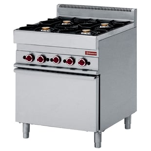 Diamond | Gasfornuis 4 branders met elektrische convectie-oven GN 1/1 | G65/4BFEV7-LIQ
