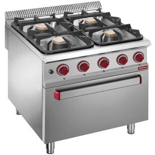 Diamond | Gasfornuis met 4 branders op elektrische oven GN 2/1 | G9/4BFE8-LIQ