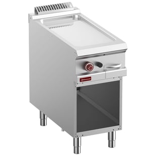 Diamond | Vlakke  gasbakplaat verchroomd, module 1/2, op open kast | G9/PLCA4-N