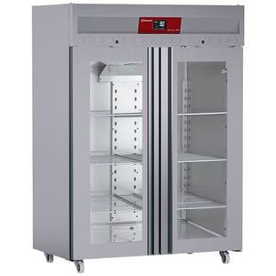 Diamond | Koelkast geventileerd 1400 liter, 2 glazen deuren GN 2/1, op wielen | ID140/R9H-G