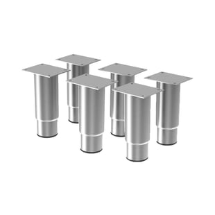 Diamond | Set van 6 verstelbare roestvrijstalen poten (h.125mm) | K-PR/126