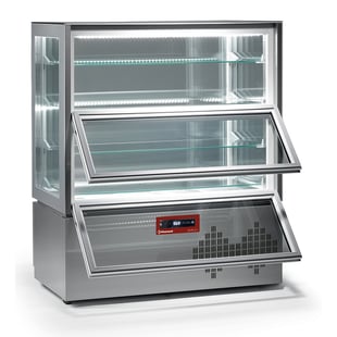 Diamond | Vitrine, 4 zijden uit glas, 4 niveaus, 2 deuren, geventileerd | KUB/52AV-LIQ