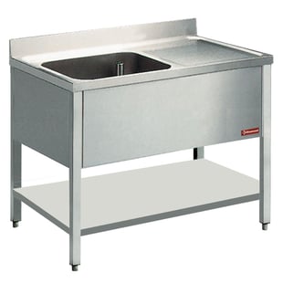 Diamond | Spoeltafel met 1 kuip en 1 druipvlak | L1411D-D