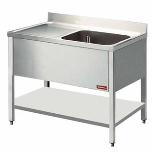 Diamond | Spoeltafel met 1 kuip, links druipvlak | L1411S-D