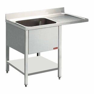 Diamond | Spoeltafel met 1 kuip en 1 druipvlak | L1411VD-D