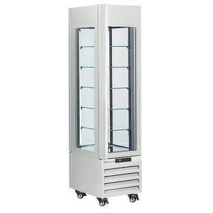 Diamond | FULL Vitrine 260 Lt., 5 glazen niveaus, geventileerd - PASTRY - WIT | MAX/305-PW
