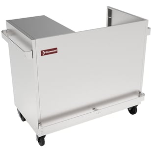 Diamond | Onderstel R.V.S. op wielen voor vitrine VBME-2X | MBM-2X