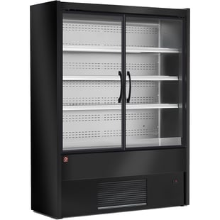 Diamond | Gekoeld wandmeubel, zwenkdeuren - ZWART | MD10/B5-R2B