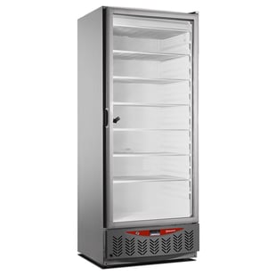 Diamond | Statische vrieskast, glazen deur, 525 liter, GN2/1+600x400, roestvrij staal | NFT55/X-R2G