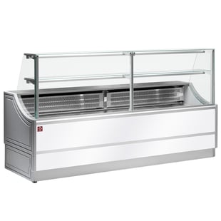 Diamond | Gekoelde uitstaltoonbank rechte ruiten 90°, met reserve | OL104/A2-R/R2