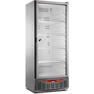 Diamond | Geventileerde koelkast, 525 liter, glazen deur, GN2/1+600x400, roestvrij staal | PFV55/X-R6G