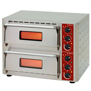 Diamond | Elektrische pizza-oven, 2 kamers (3+3 kW) 430x430xh100 mm | PIZZA-QUICK/43-2C