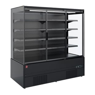 Diamond | Gekoeld wandmeubel, zelfbediening, klapdeuren - FULL BLACK | PML09-H5