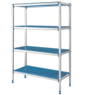 Diamond | Lineaire rek in geanodiseerd aluminium 4 niveau's "Modular Rack" | RLA/124-4/EF