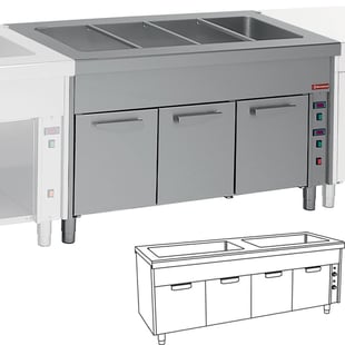 Diamond | Bain-marie element op warmkast 2x 3 GN 1/1 | S80/BC23/2