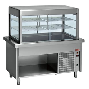 Diamond | Vitrine-element en gekoelde kuip op kast 6x GN 1/1 | S80/RCTV23-R2