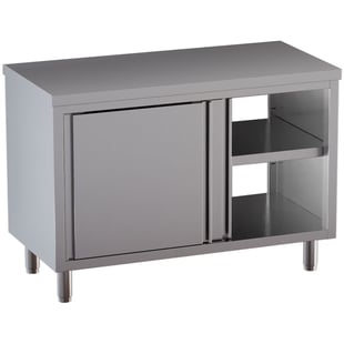Diamond | Neutrale werktafelkast, schuifdeuren, centrale doorgeefopening | TAP167-SA1