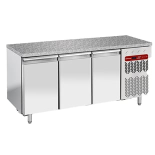 Diamond | Koeltafel, geventileerd, 3 deuren EN 600x400 - Top in graniet | TP3N/HG-R2